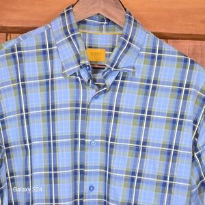 Robert Talbott Carmel Plaid Long Sleeve Button Down Shirt Men Large